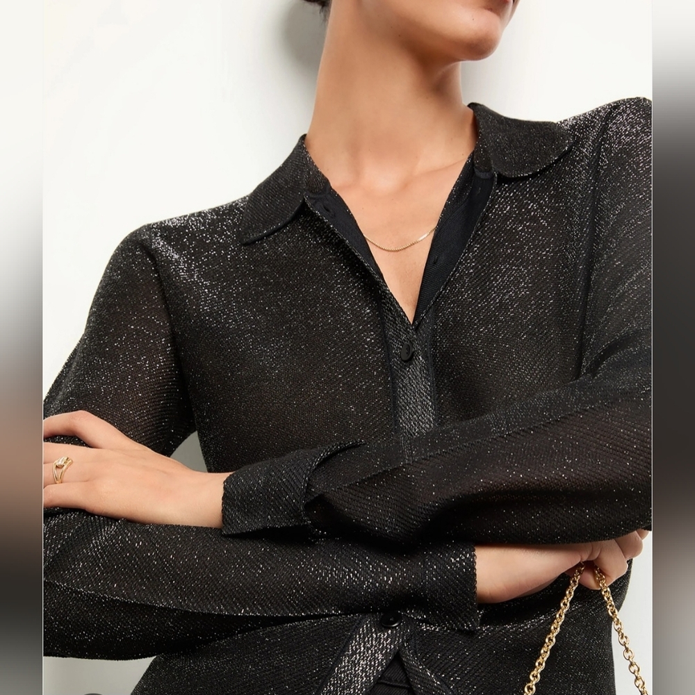 Zenobia Black Shimmer Blouse